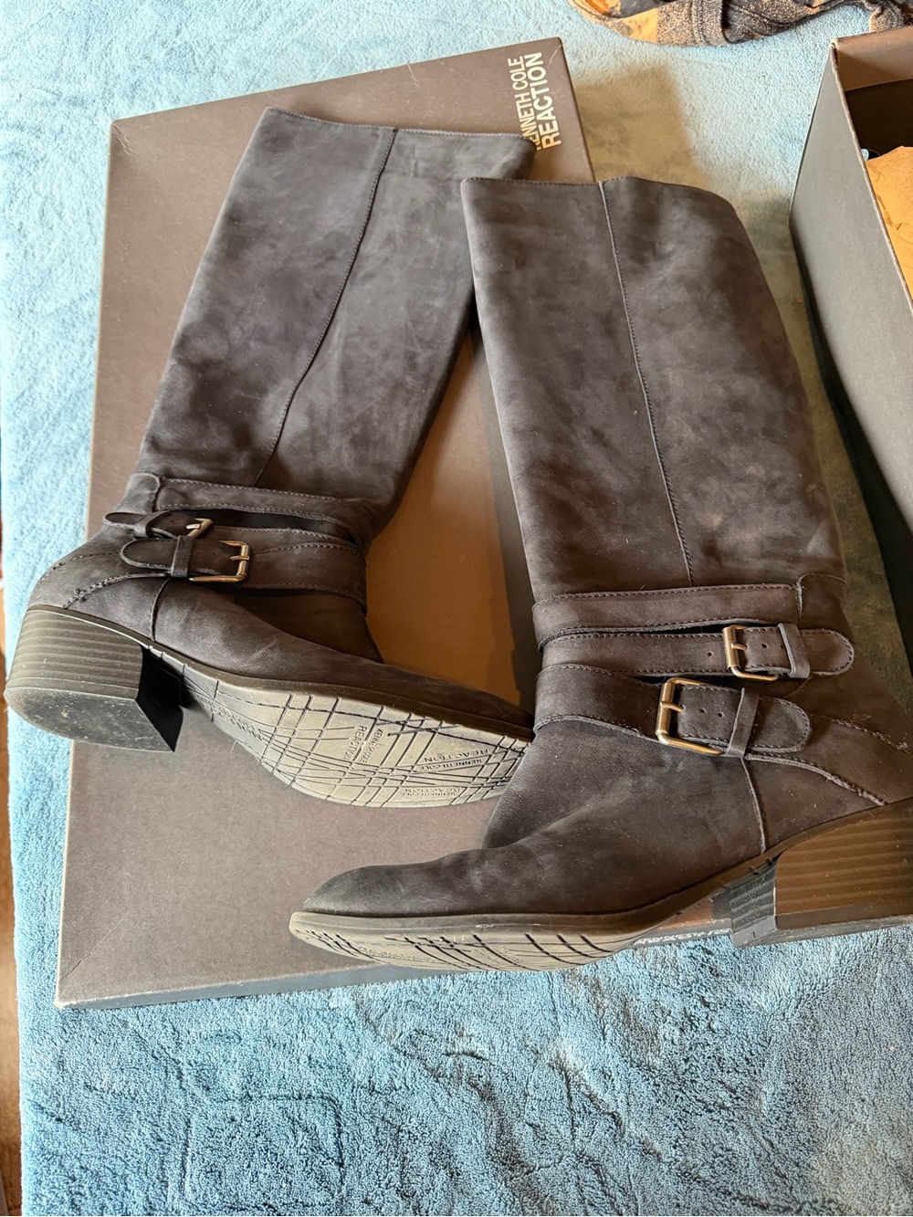 Women’s Tall Buckle Riding Boots - black